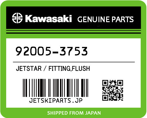 Kawasaki FITTING,FLUSH Brand New #92005-3753