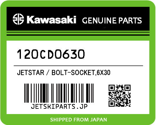 Kawasaki BOLT-SOCKET,6X30 Brand New