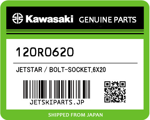 Kawasaki BOLT-SOCKET,6X20 Brand New #120R0620