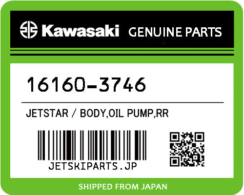 Kawasaki BODY,OIL PUMP,RR Brand New #16160-3746