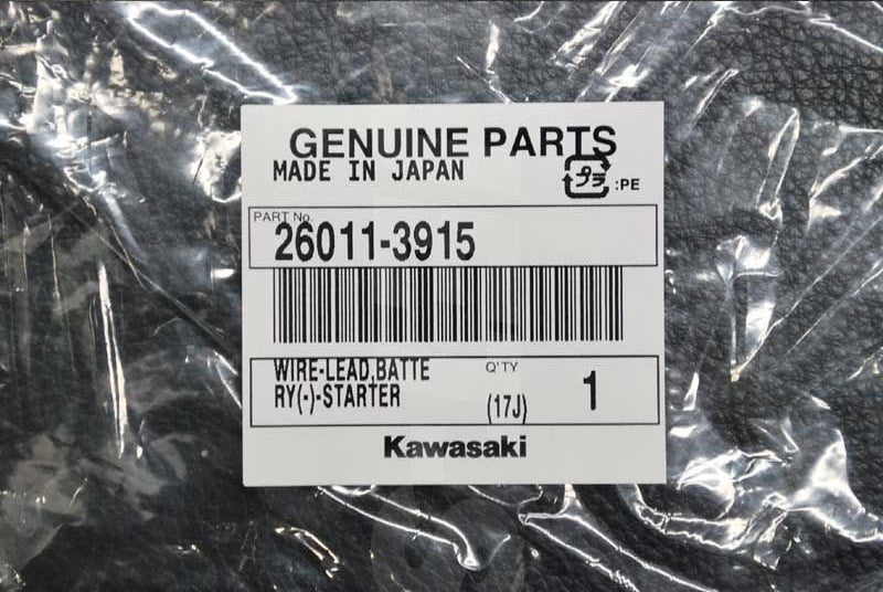 Kawasaki WIRE-LEAD,BATTERY(-)-STARTER Brand New #26011-3915