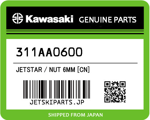 Kawasaki NUT 6MM [CN] Brand New #311AA0600