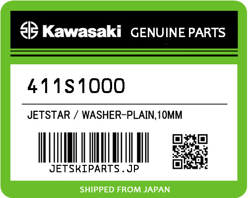 Kawasaki WASHER-PLAIN,10MM Brand New #411S1000