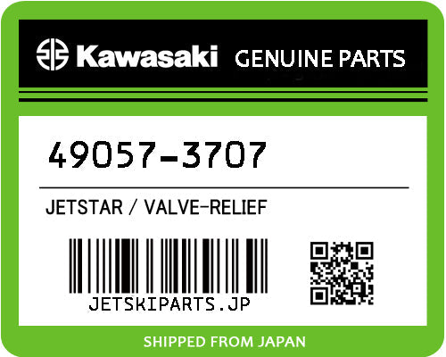 Kawasaki VALVE-RELIEF Brand New #49057-3707