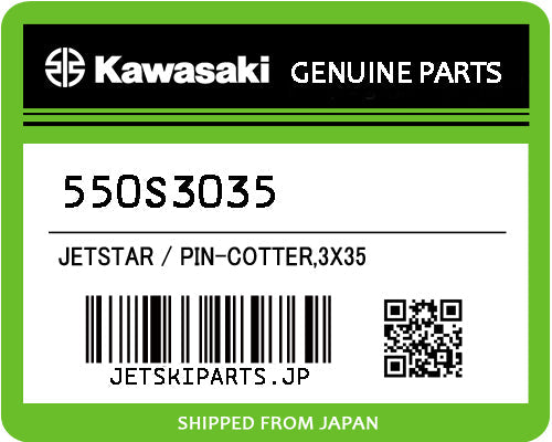 Kawasaki PIN-COTTER,3X35 Brand New #550S3035