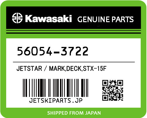 Kawasaki MARK,DECK,STX-15F Brand New #56054-3722