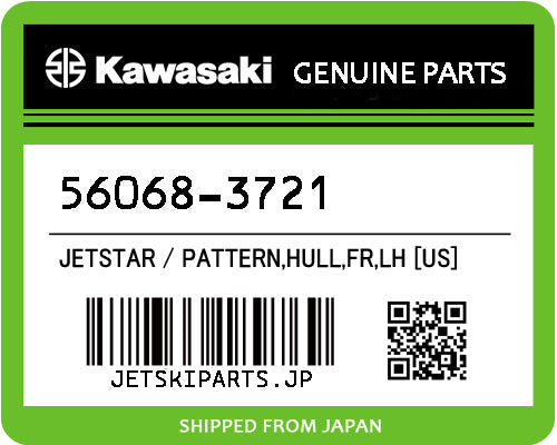 Kawasaki PATTERN,HULL,FR,LH [US] Brand New #56068-3721