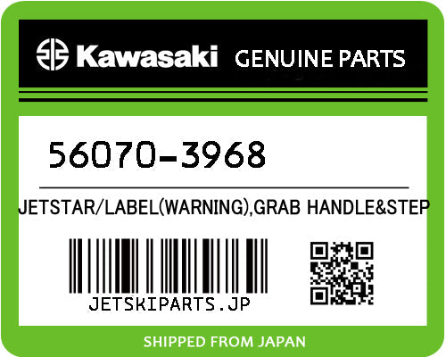 Kawasaki LABEL(WARNING),GRAB HANDLE&STEP Brand New #56070-3968