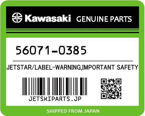 Kawasaki LABEL-WARNING,IMPORTANT SAFETY Brand New #56071-0385