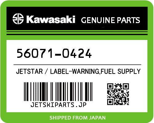 Kawasaki LABEL-WARNING,FUEL SUPPLY Brand New #56071-0424