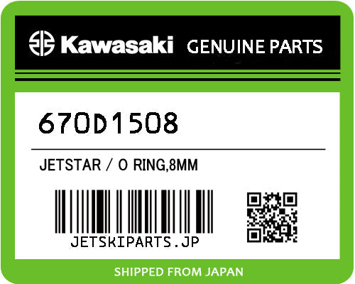 Kawasaki O RING,8MM Brand New #670D1508