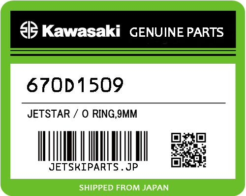 Kawasaki O RING,9MM Brand New #670D1509