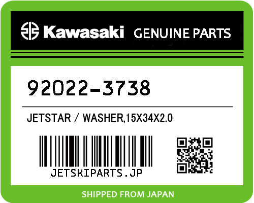 Kawasaki WASHER,15X34X2.0 Brand New #92022-3738