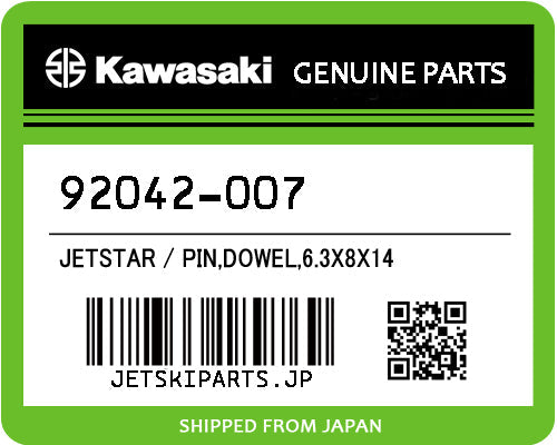 Kawasaki PIN,DOWEL,6.3X8X14 Brand New #92042-007