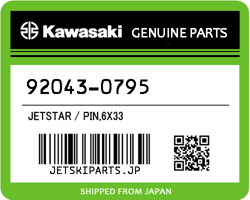 Kawasaki PIN,6X33 Brand New #92043-0795