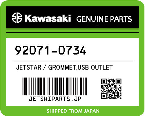 Kawasaki GROMMET,USB OUTLET Brand New #92071-0734