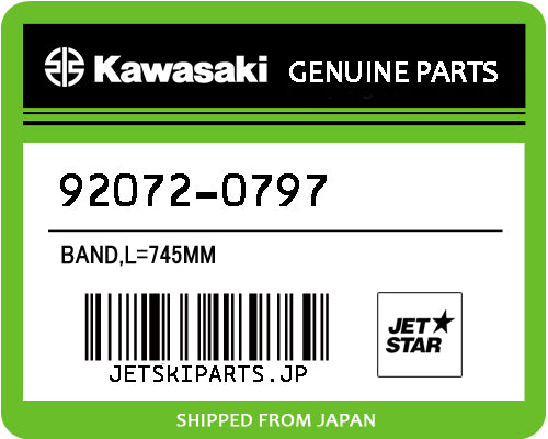 Kawasaki BAND,L=745MM Brand New #92072-0797
