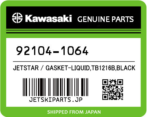 Kawasaki GASKET-LIQUID,TB1216B,BLACK Brand New #92104-1064