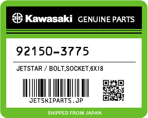 Kawasaki BOLT,SOCKET,6X18 Brand New #92150-3775