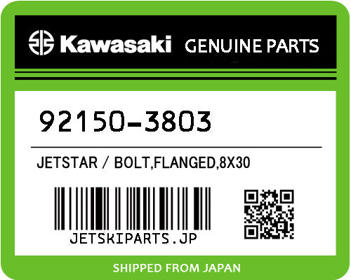 Kawasaki BOLT,FLANGED,8X30 Brand New #92150-3803