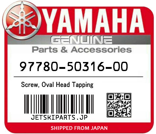 YAMAHA SCREW, OVAL HEAD TAPPING Brand New #97780-50316-00