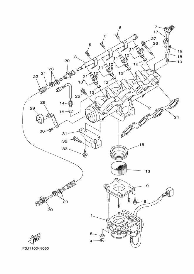 YAMAHA THROTTLE BODY ASSY (SHO&SVHO '14,15) Used #6S5-13750-10 [X2205-26] (Instock CEBU)